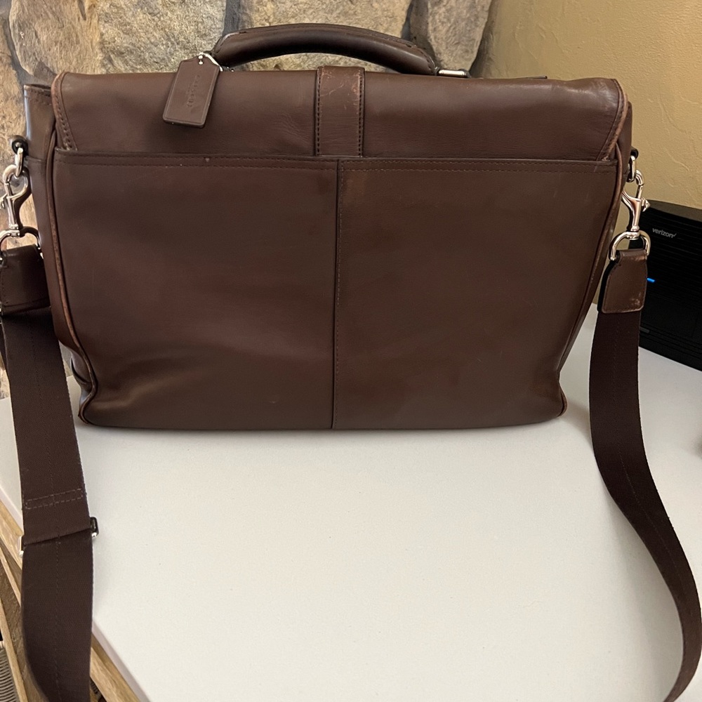 Coach Lexington Mahogany Leather Laptop Bag - Picture 2 of 16